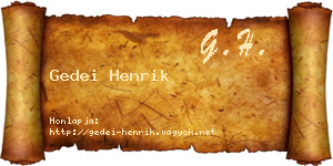 Gedei Henrik névjegykártya